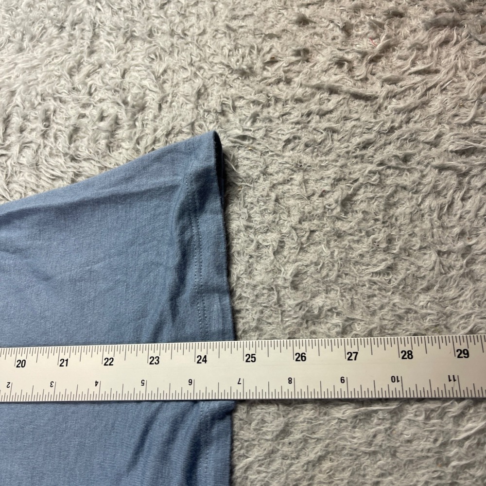 Active Basic Womens Crewneck Short Sleeve T-Shirt Blue Rayon Spandex Large - Picture 7 of 9